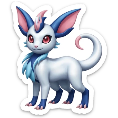 Shiny Absol-Salandit-Sylveon-Amaura-Fakémon-hybrid-creature (full body)  sticker