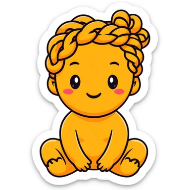 poo emoji with braids sticker