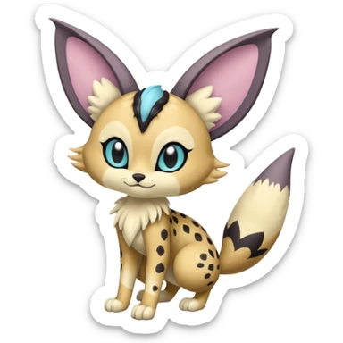 Big-eared Batty Meloetta-Serval-Cresselia-Palkia-Stitch-Fakémon-creature-hybrid sticker
