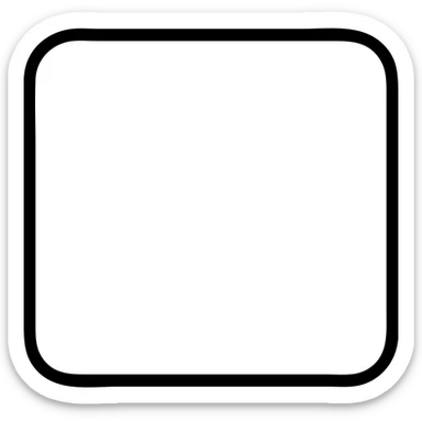 White square with much thicker black outline, icon style, no background, outlined icon with no fill, no color, clean and bold lines. sticker