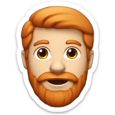 A redhead man with short hair, beard and big cheeks sticker