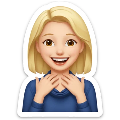 Hands around neck laughing girl￼￼￼ sticker