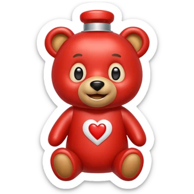 Make an emoji out of a ketchup bear. sticker