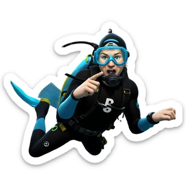 underwater adventure with goggles sticker