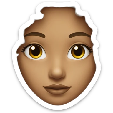 Adolescente couleur bronzée avec des cheveux noir bouclés et long et des yeux noirs sticker