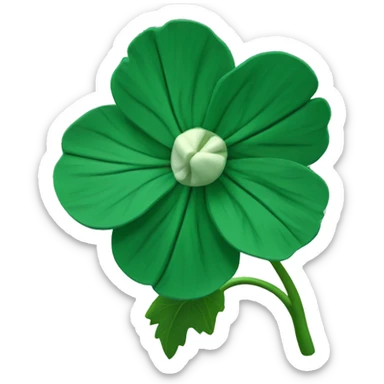 Dark Green coloured Mallow flower. sticker