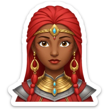 ESO female redguard warrior with lashes and earrings sticker