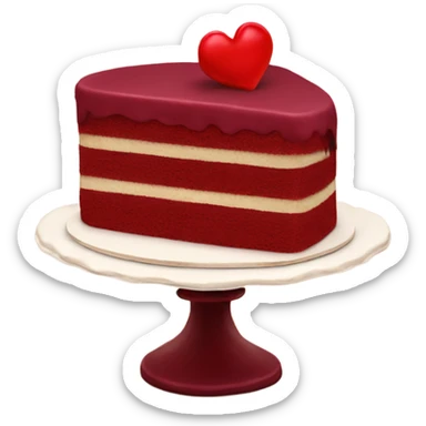 Vintage burgundy and red heart cake sticker