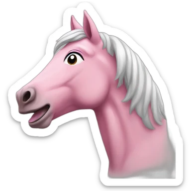Pink horse singing sticker