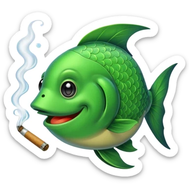 Fish smoking a huge blunt sticker