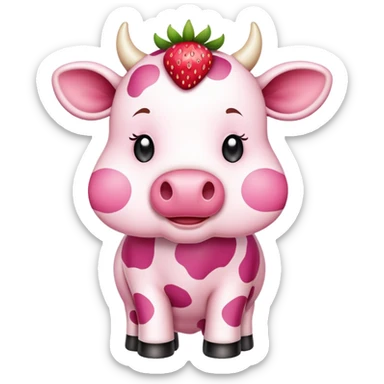 Strawberry cow  sticker