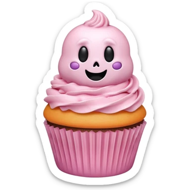 Happy Halloween cupcake pastel pink sticker