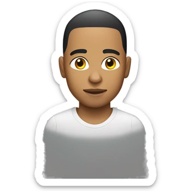 Lightskin man with a low taper fade sticker