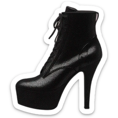high heels boot black shimmery sticker