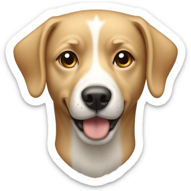 Light tan dog with white going down its face  sticker