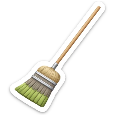 create a broom emoji sweeping away some dust  sticker