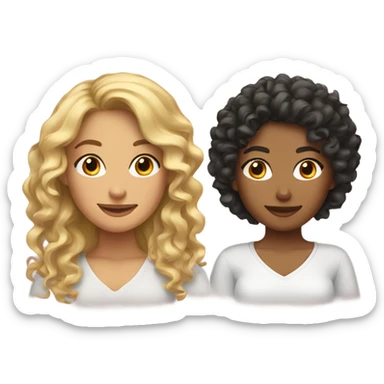 a latina girl and a curly blonde girl sticker