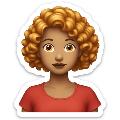 Niña de pelo rizado rojo  sticker
