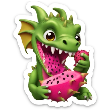 Dragon eating dragon fruit  sticker