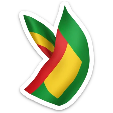 Create a flag yellow, red and green with kalinago symbol peace sticker