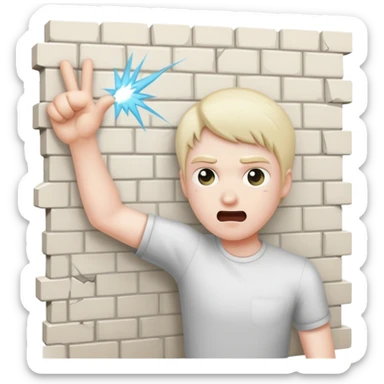 человек бьётся о стену sticker