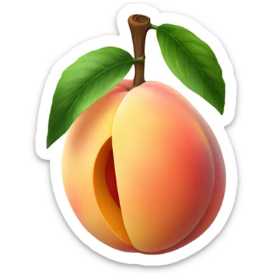 Peach with opening dripping white towards the middle to the end sticker