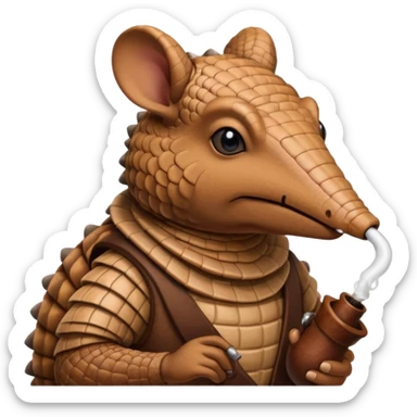 Armadillo smoking a pipe sticker