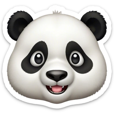 Cinematic Comical Panda Portrait Emoji, Head tilted dramatically with an exaggeratedly amused expression, featuring a striking black and white Fur with a quirky, playful expression and wide, expressive eyes filled with humorous disbelief, Simplified yet hilariously expressive features, highly detailed, glowing with a slightly sassy glow, high shine, dramatic yet playful, stylized with an air of cheeky charm, bright and endearing, soft glowing outline, capturing the essence of a spirited and over-the-top panda, so meme-worthy it feels like it could roll its eyes into internet fame instantly! sticker