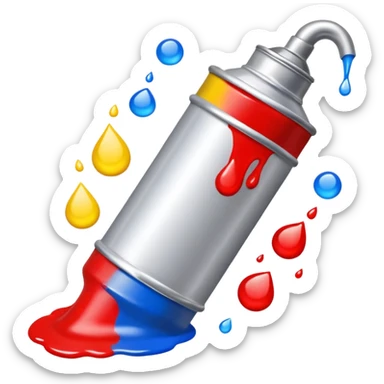 tube of paint with drops of color sticker