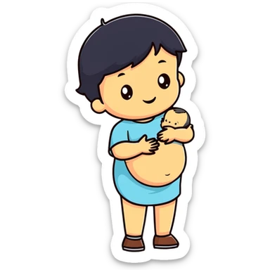 Pregnant little boy sticker