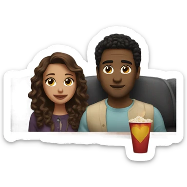 Romantic movie date for beautiful couple sticker
