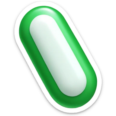single green and white medicine pill sticker