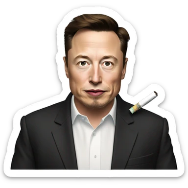 Elon musk with sigaret sticker