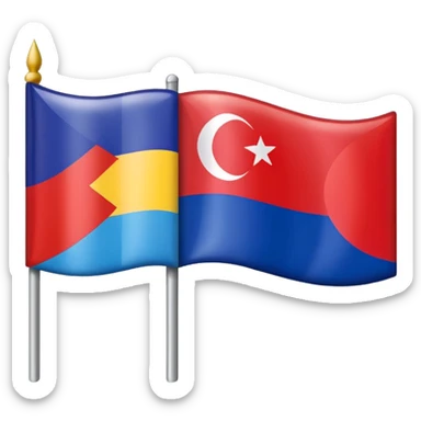 Emoji of half flag of philippines and turkey sticker