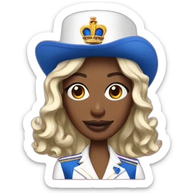 A mix between miss France and snoop dogg sticker