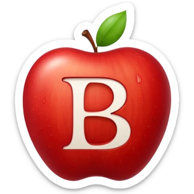 O like empty apple inside letter B sticker