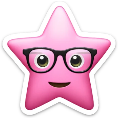 Pink star with glasses  sticker