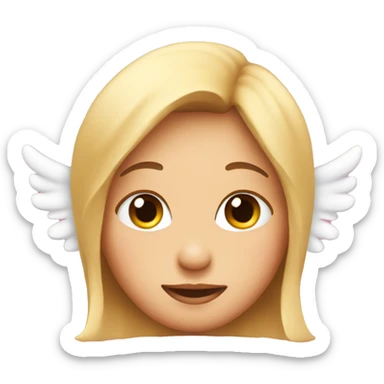 angels face emoji with pink hearts  sticker