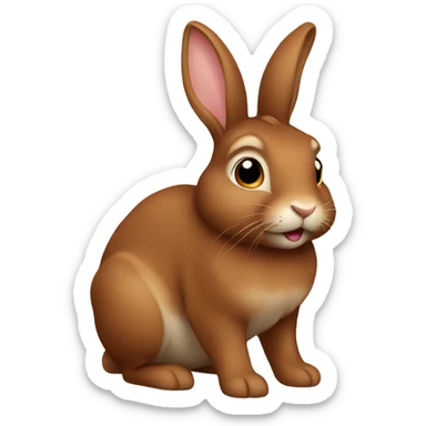 Brown bunny sticker