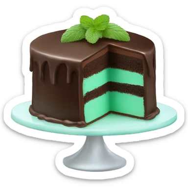 Chocolate and mint cake sticker