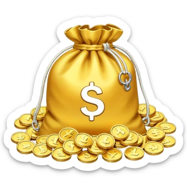 a bag of money and interest on it sticker