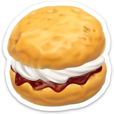 Huge scone with jam and cream sticker