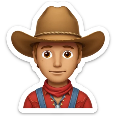 red cowboy sticker
