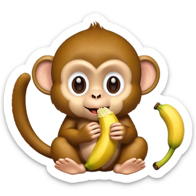 Monkey eating a banana  sticker