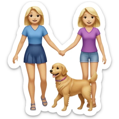 perro andando de la mano a dos patas con una rubia sticker