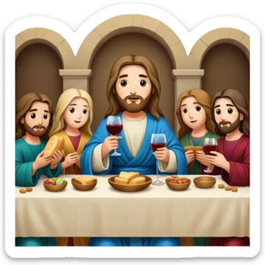 The Last Supper with jesus sticker