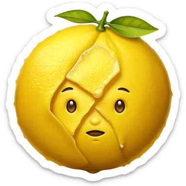 The leftovers of a lemon after making lemon juice sticker