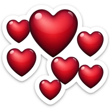 Wine red heart sticker