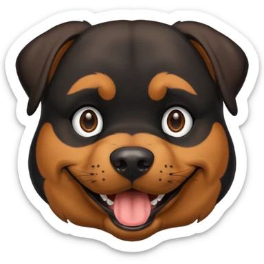 Rottweiler hoofd blij sticker