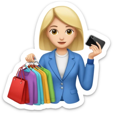 woman buying clothes sticker